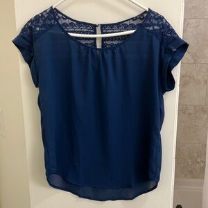 EM Navy Lace Top